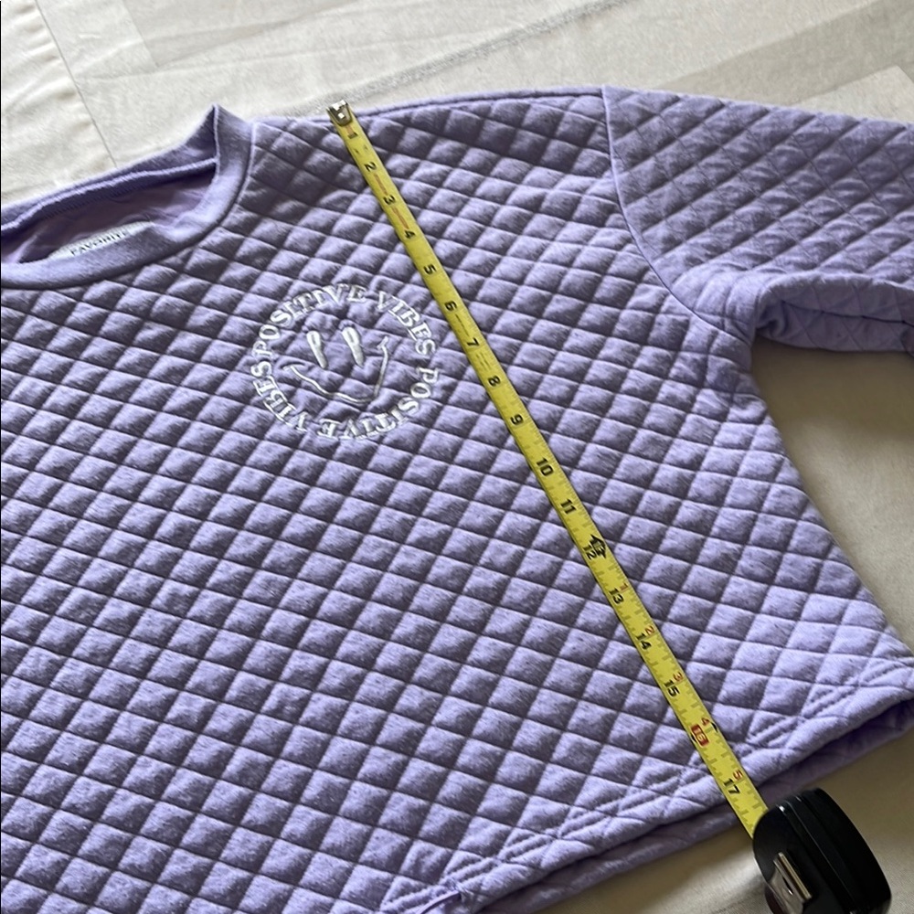 Rue21 Purple Cropped Boxy Sweatshirt - Picture 7 of 8